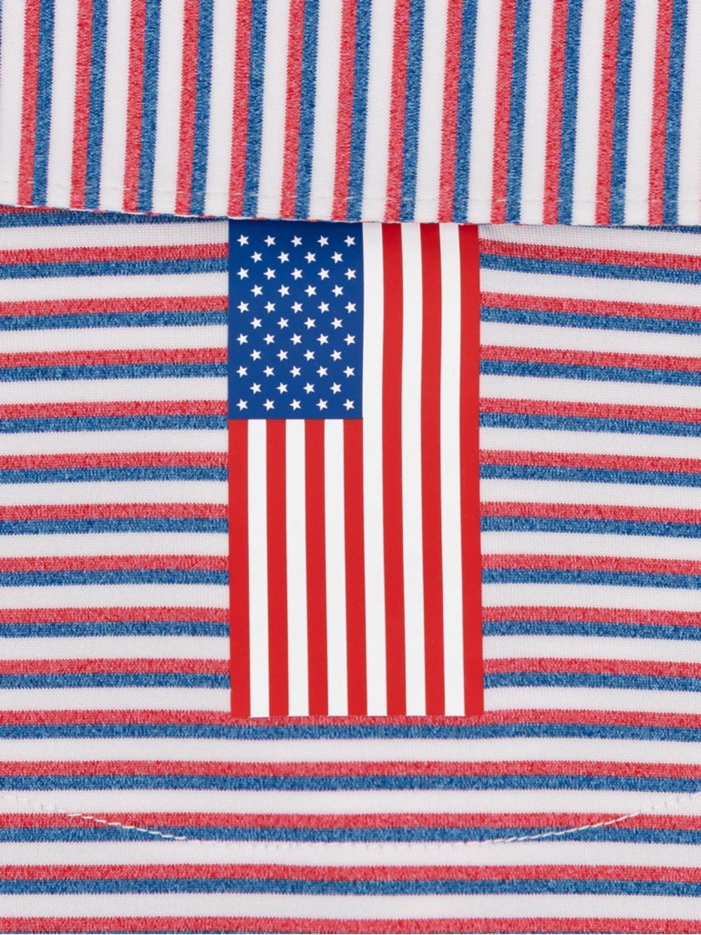 Rhoback Men’s Polo in Red, Blue & White Stripes - Picture 4 of 6